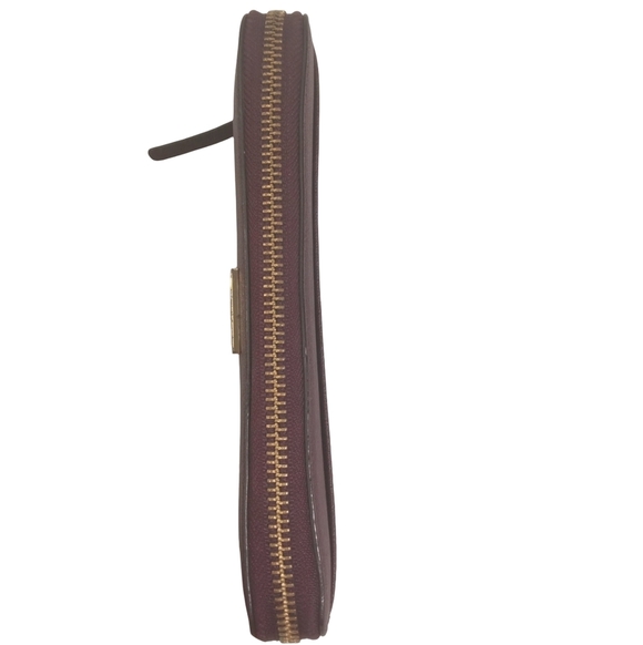 Kate Spade Zip Around Wallet Burgundy Leather Gold Hardware - Picture 3 of 7
